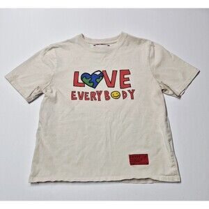 CHNGE Love Everybody T-Shirt XS Cream Organic Cotton Zero Tolerance Butterfly